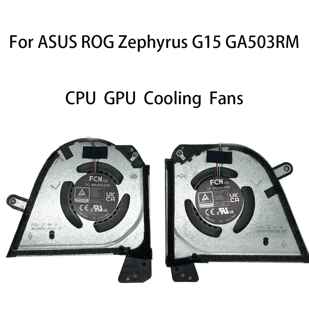 Original Laptop CPU GPU Cooling Fan For ASUS ROG Zephyrus G15 GA503RM GA503RS GA503RW GA503RX 13NR0800T04011 13NR0800T03011