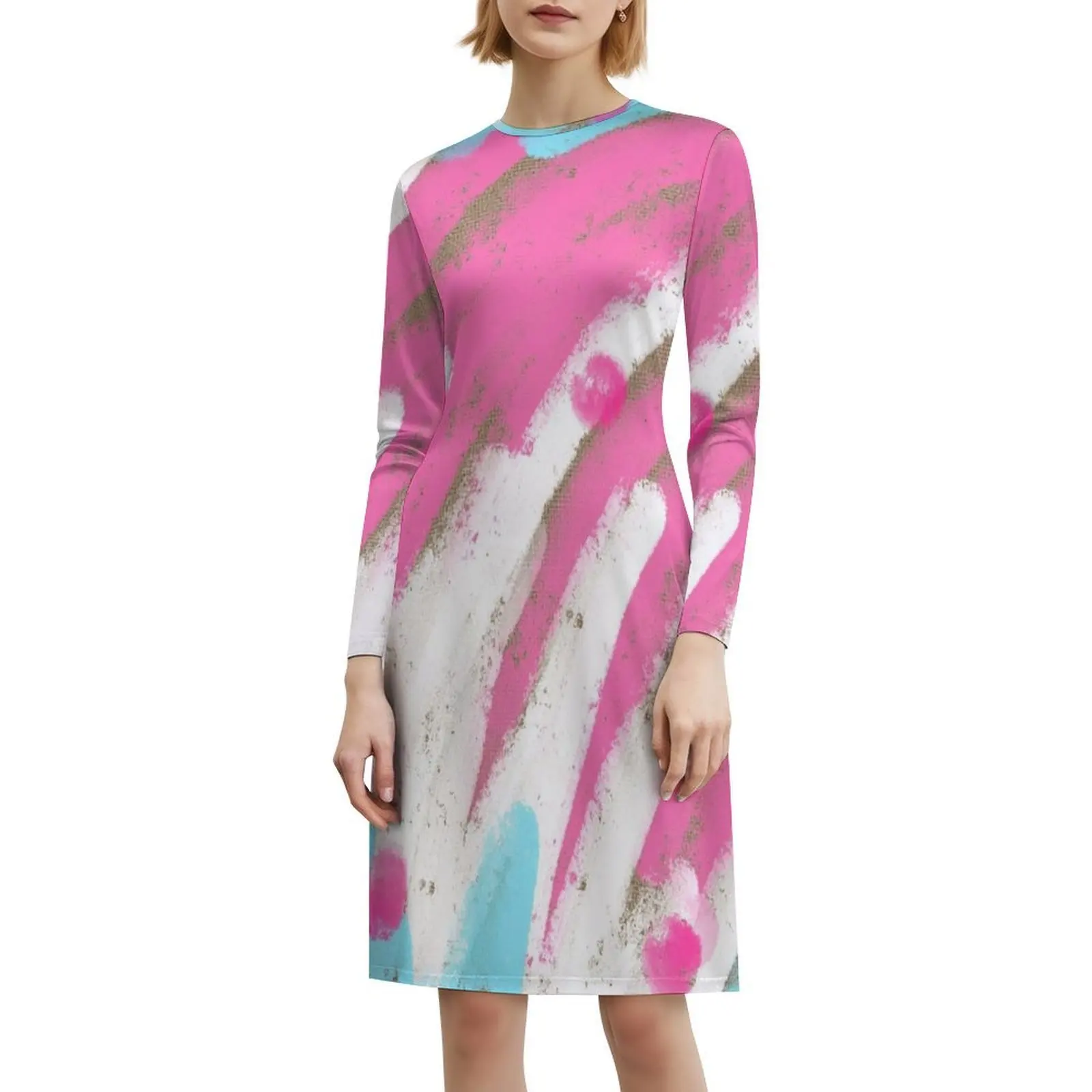 Robe Boho Chic rose et bleue, élégante, mode plage, robe de soirée de mariage, couleurs, détails de couleur, robe géométrique pour filles