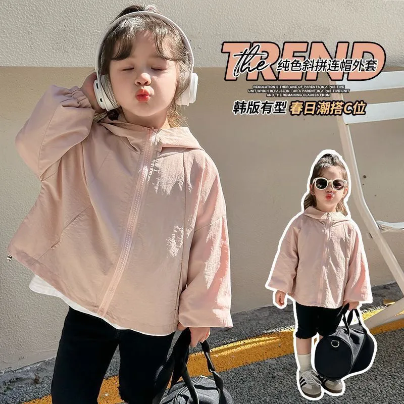 Girls' Summer Jacket 2025 New Children's Sunscreen Jacket Casual Outerwear Top for Little Girls Coat
