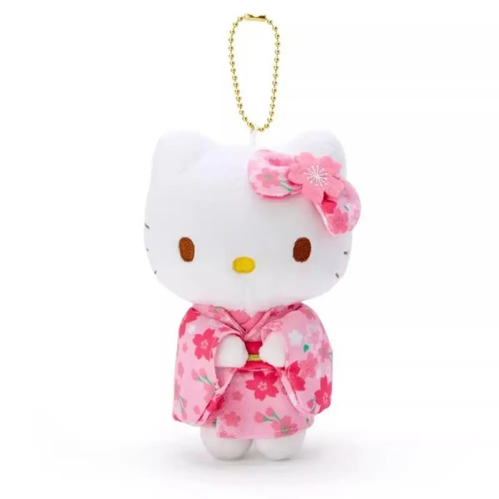 Kawaii Sanrio mélodie Hello Kitty Sakura kimono fermeture éclair peluche poupée porte-clés sac à dos pendentif décoration accessoires cadeau d'anniversaire