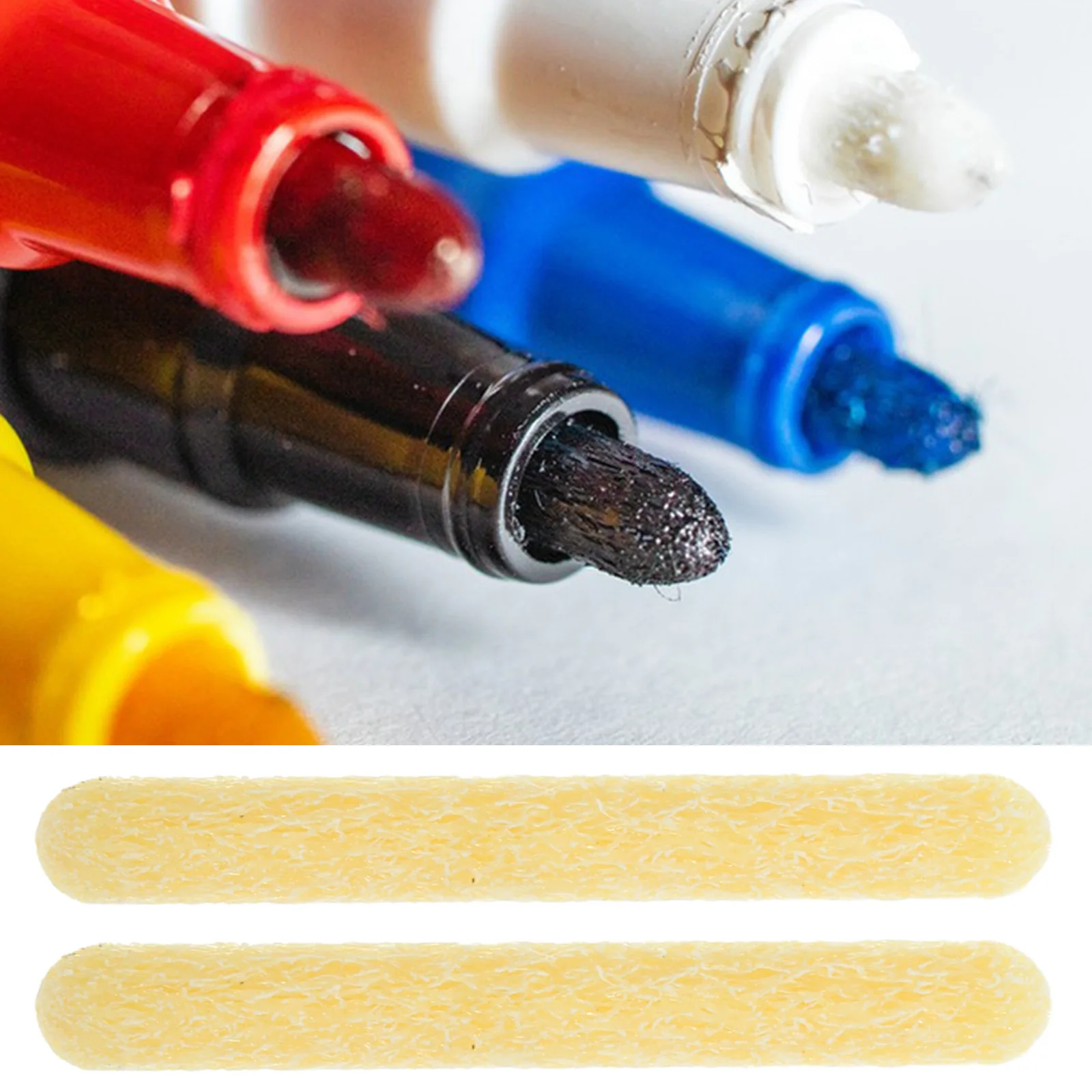 

25pcs Paint Pen Replacement Nibs 4 45mm x 22 5mm Yellow Points Marker Pen Tips Refillable Oil Paint Supplies Multifunctional