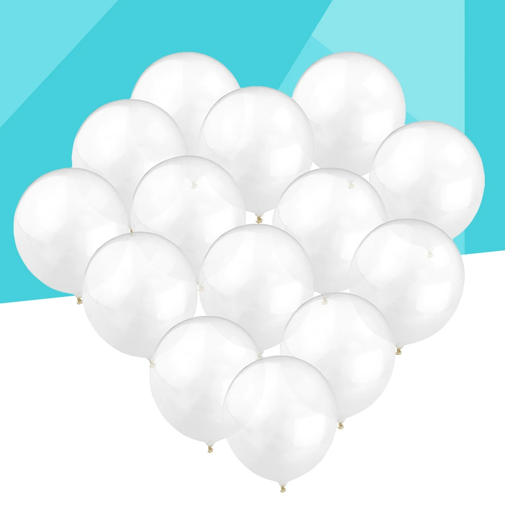 

100pcs 10 Inch 1.2G Latex Balloons Party Wedding Birthday Decoration Rubber Balloon Pearl Balloon Filling (White)