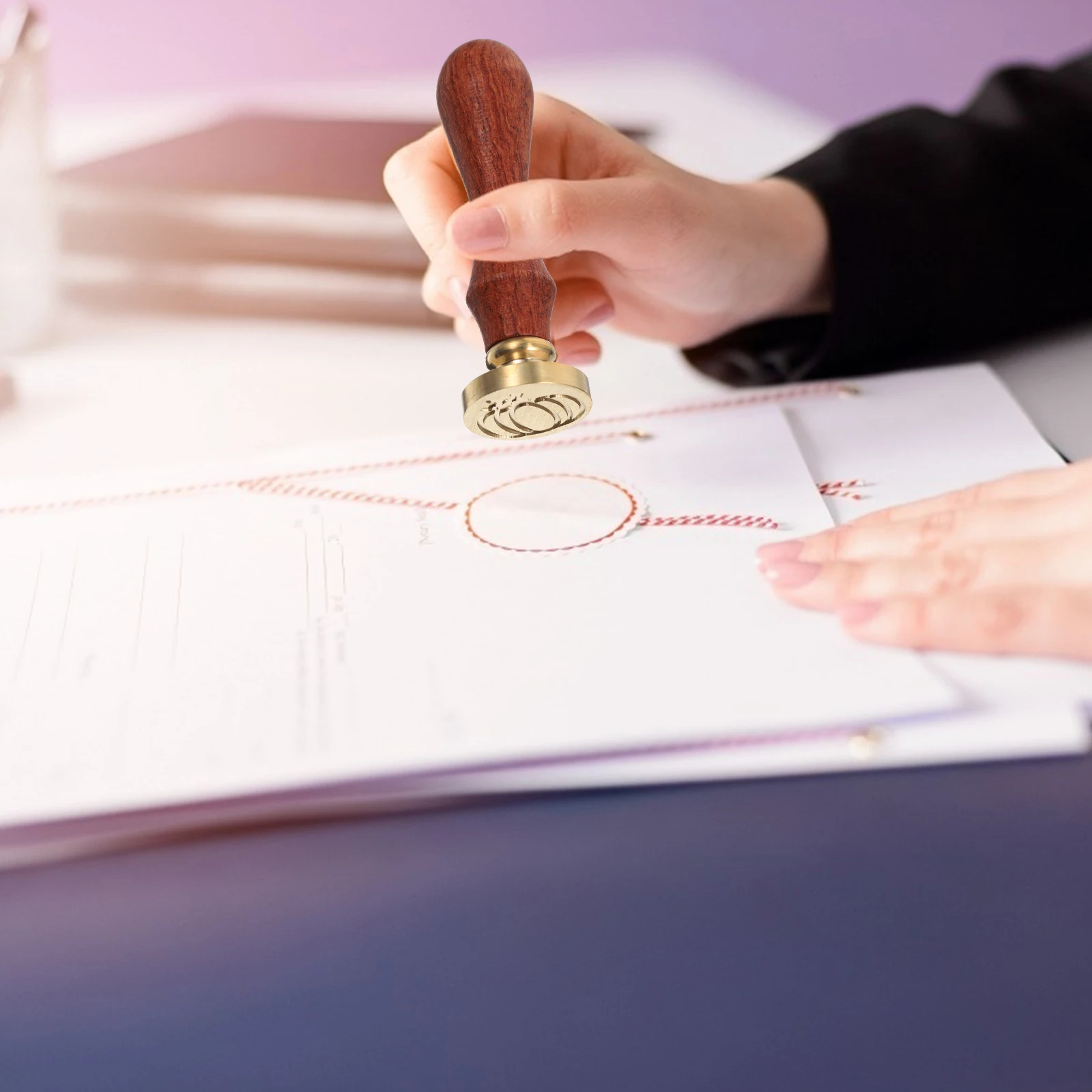 

Retro Wax Seal Wedding Decor Pattern Stamp DIY Manual Vintage Delicate Wood Scrapbook Decoration Creative