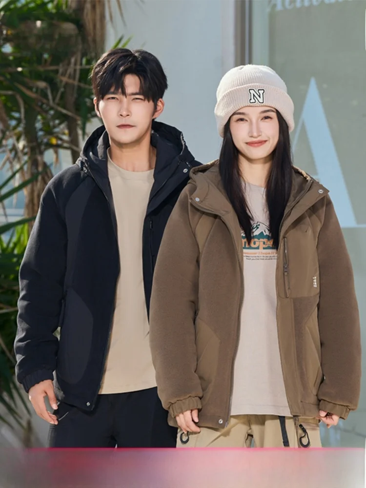 Nieuwe 2023 Winter Ort Capuchon Du Down Jaet Mannen Vrouwen Faionable Koreaanse Sle Warme Bovenkleding Ritssluiting Lange Sve