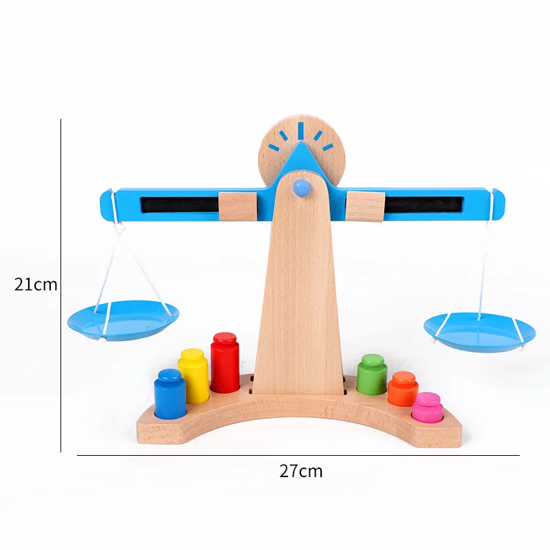 Montessori Math Teaching Tool Wooden Balance Scale Children's Balance Weighing Early Education Educational Toys For Kids