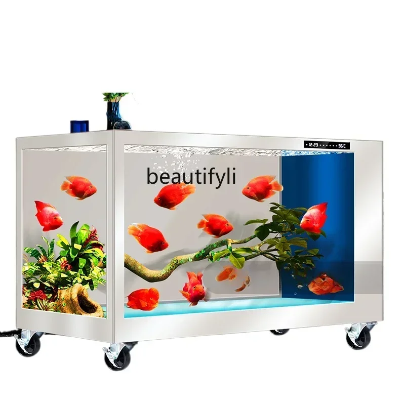 smt7486 new Large Koi Traditional Fermination VAT Fish Tank Aquarium Removable Thickened Super White Glass Fish Pond Living Room