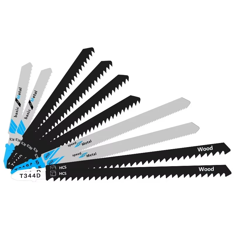 HAMPTON 10pcs T318A/T344D/T118A/T144D HCS Steel Reciprocating Saw Blade T-Shank Jig Saw Blade for Wood Cutting Tool