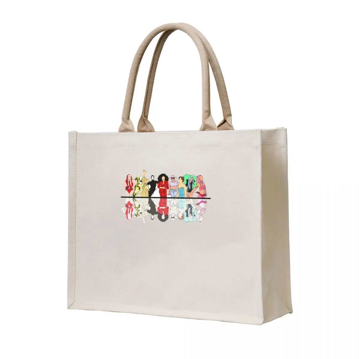 

Music Vintage The Evolution Of Lady Gaga Illustrated Eras Unisex Tote Bag Women bags canvas tote bags canvas tote
