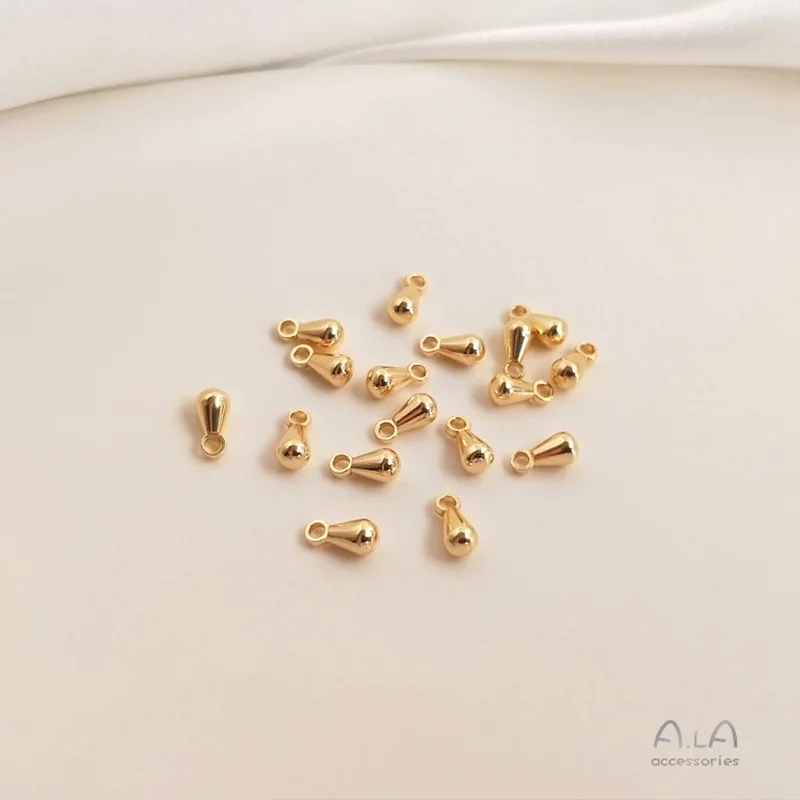 14K Gold Color Five-pointed Star Peach Heart-shaped Water Drop Extension Tail Chain Pendant DIY Jewelry Pendant Accessories