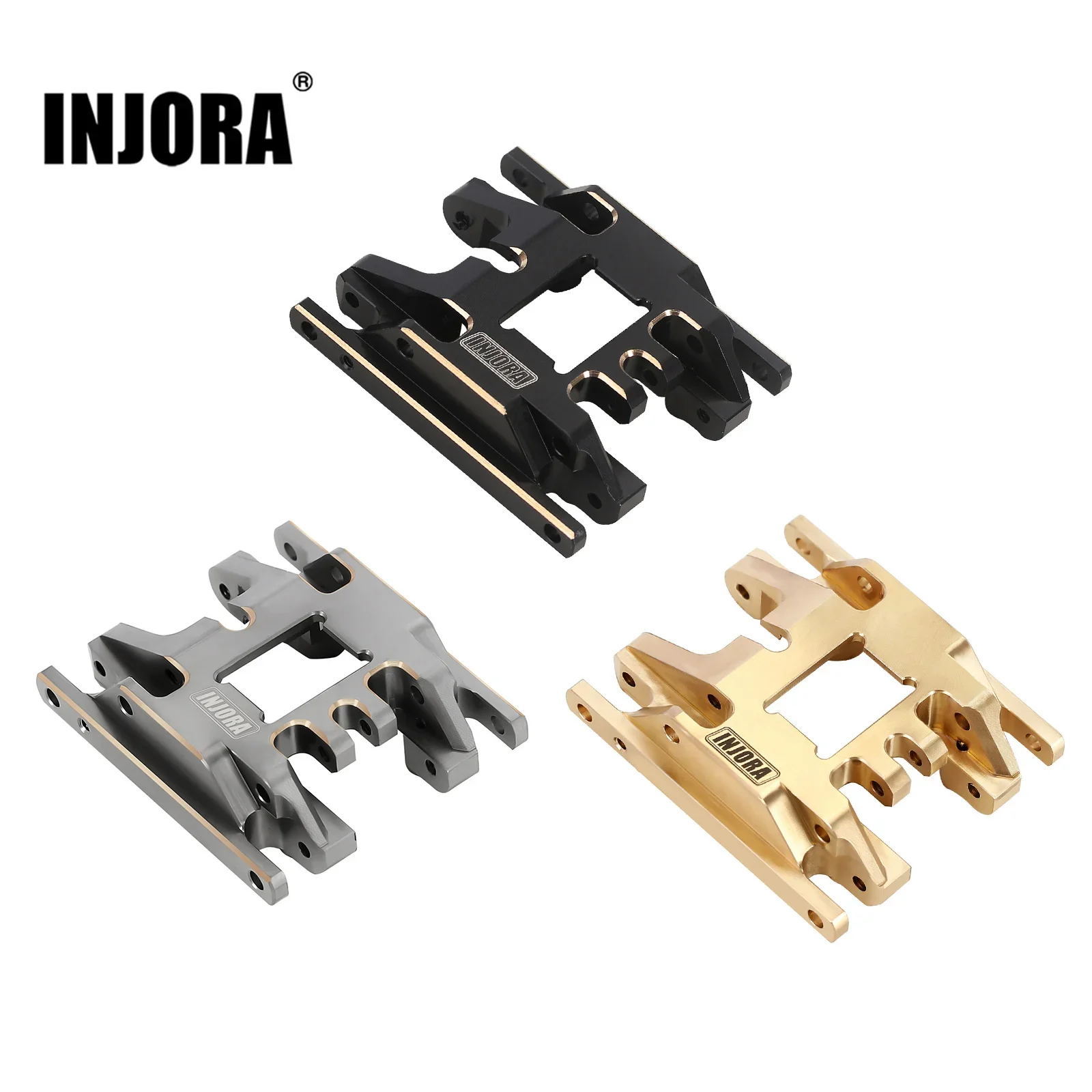 INJORA Brass Skid Plate Transmission Mount for 1/18 RC Crawler TRX4M Upgrade Parts  4M-67