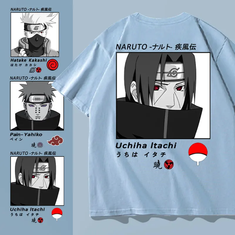 

Anime Naruto summer short-sleeved men's T-shirt Uchihiro Satuka Sasuke Naruto with Tukakashi half-sleeved clothes