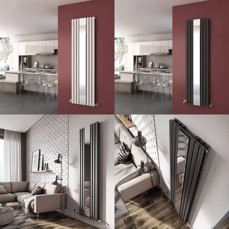 for  Bode Wall Mounted Room Heating Radiator Designer Heater 2 Column Vertical Radiator with Mirror
