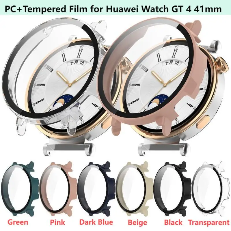 PC + ฟิล์มนิรภัยสําหรับ Huawei Watch GT 4 46 มม.41 มม.นาฬิกาสมาร์ทฝาครอบกันชน Full Glass หน้าจอนาฬิกา GT4 กรอบป้องกัน