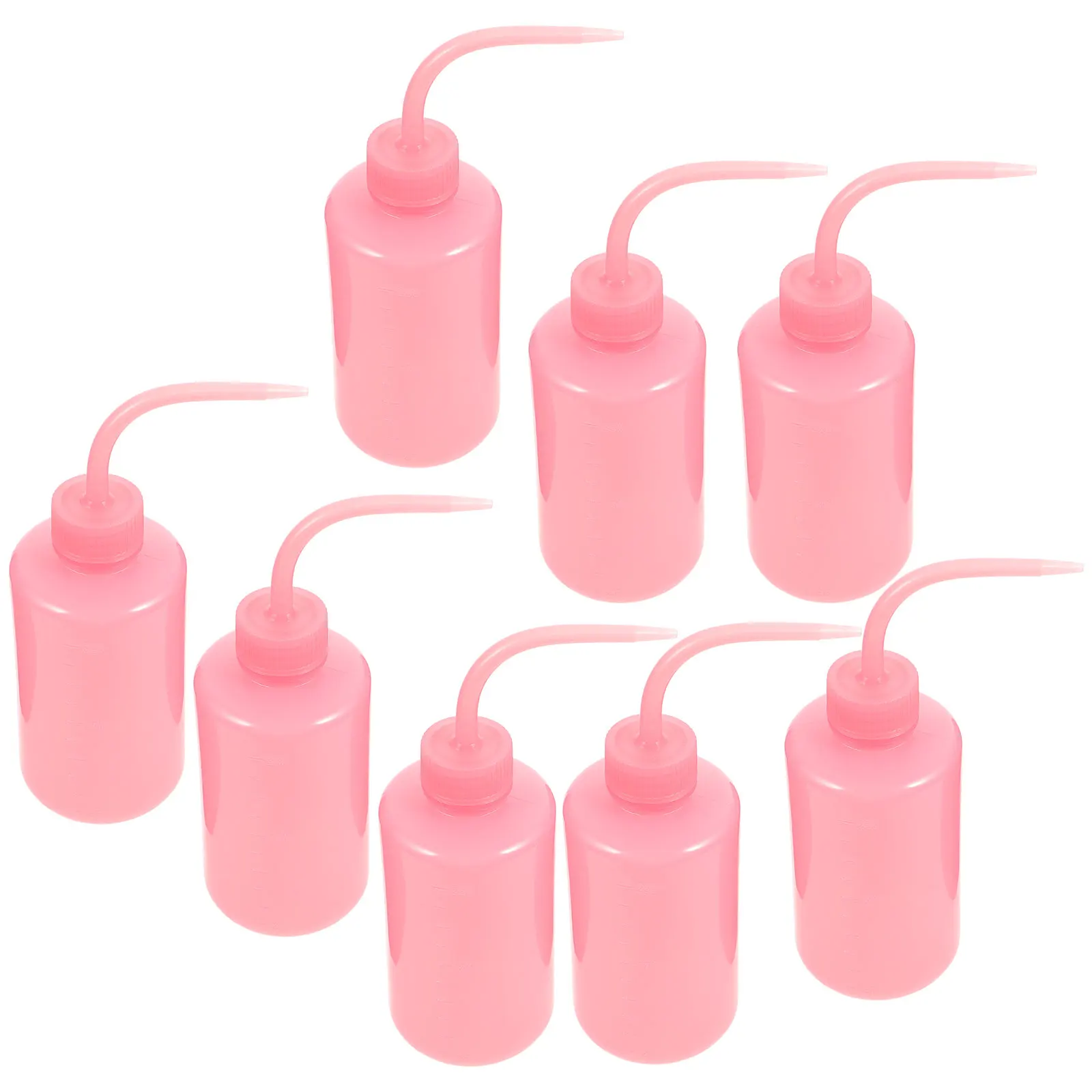 

8pcs Cleansing Eyelashes Washing Bottle Empty Bend Mouth Anti-Leak Empty Squeeze Containers Pink