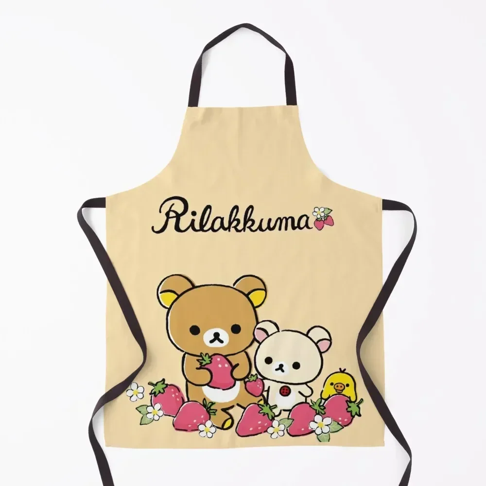 

Cute Rilakkuma strawberry Apron Chef Accessory Kitchen Utensils For Woman Hairdressing Apron