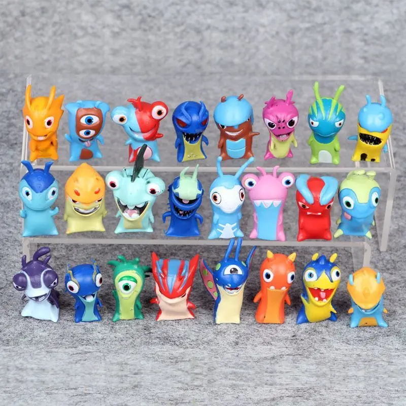 4-5cm 24pcs/Lot Slugterra Cartoon PVC Action Figure Toys Collection Model Doll Gifts For Children Kids