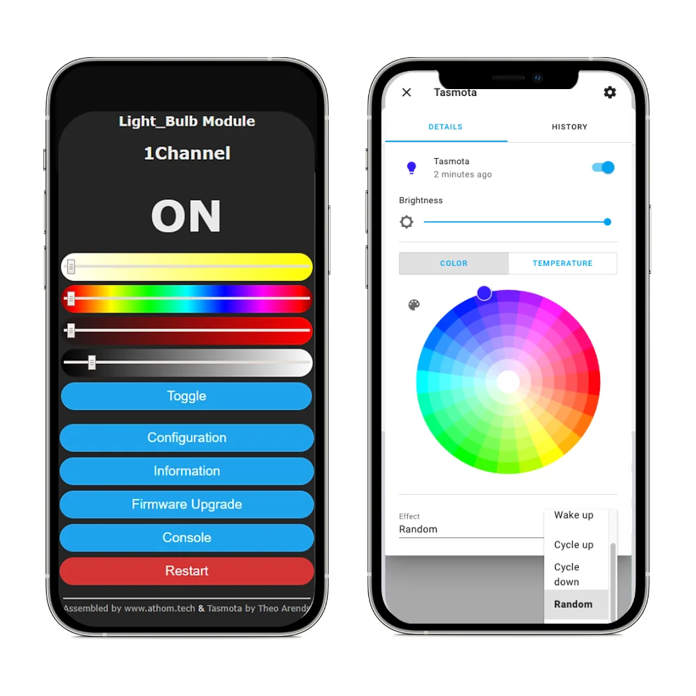 La bombilla LED IoTorero Tasmota MQTT 12W RGBCCT funciona con el asistente doméstico