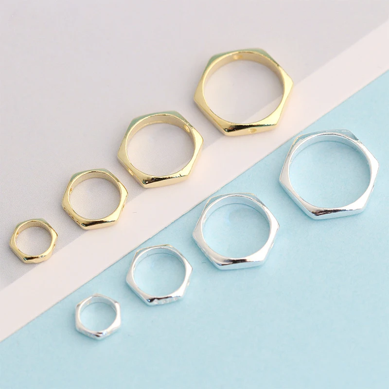 1pc 925 Sterling Silver Geometry Crystal Spacer Beads Fit 4/6/8/10mm Encircle Charm Beads Cover Frame Silver Spacer DIY Jewlery
