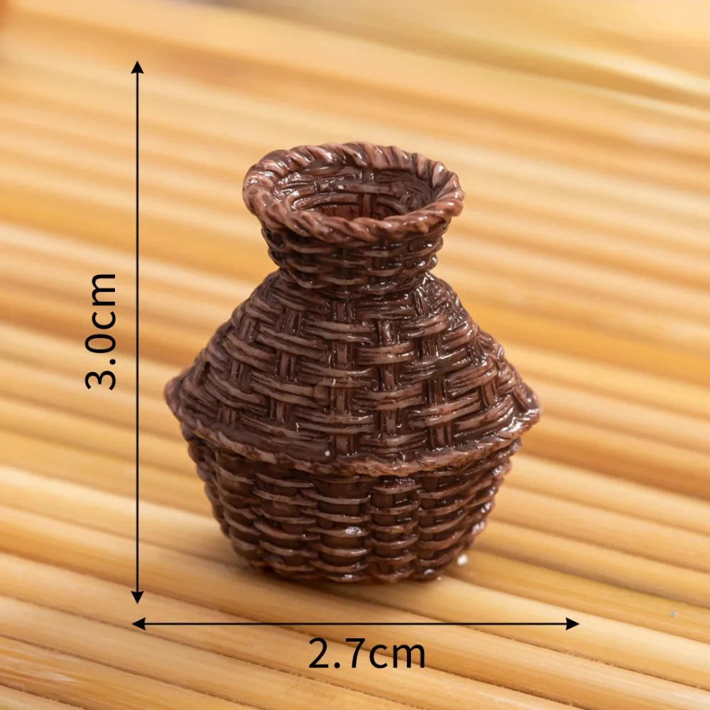 2pcs Resin Bamboo Basket Chair Dustpan Mini Multistyles Dollhouse Miniature Furniture 2-4cm Dollhouse Simulation Decoration