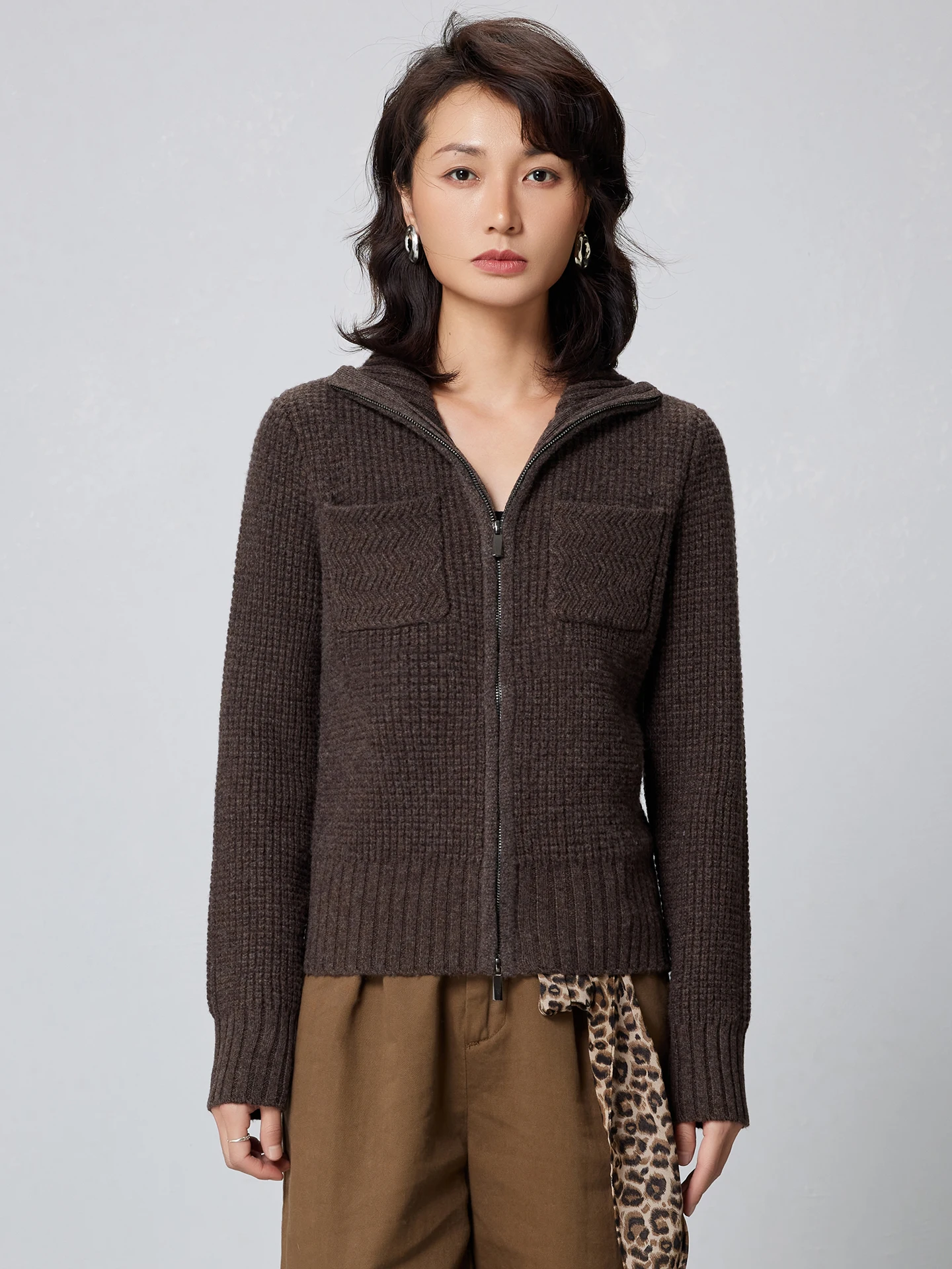 

Thick Autumn Winter Women's Sweater New 100% Merino Wool Knitwear Lady Cardigan Long Sleeve Clothing Tops Cashmere Outerwear