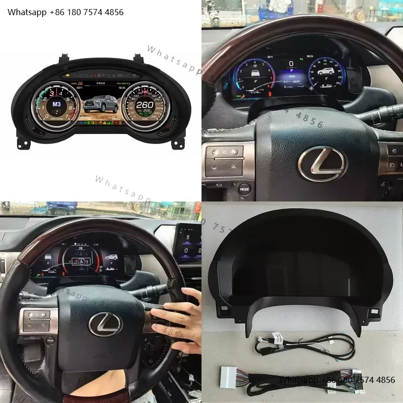 12.3 Inch LCD Car Instrument Cluster Display for 09-21 Lexus GX400 GX460 Dashboard Screen Replacement