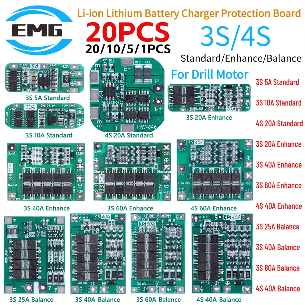3S/4S 5A 10A 20A 40A 60A li-ion as i lay dying baterie nabíječka ochrana deska 18650 BMS pro vrtačka motorový s standard/enhance/balance