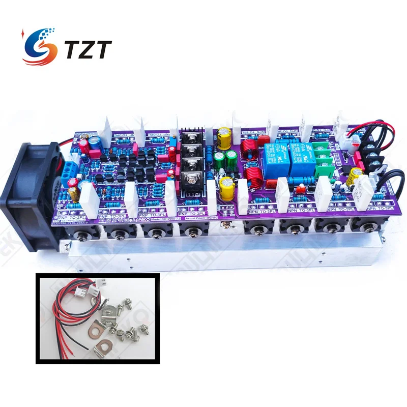 

TZT DC-1200S-7 DC±50V~±100V 400W+400W Power Amplifier Board Dual Channel 8 Pairs of 2SC5200/2SA1943 Power Tubes