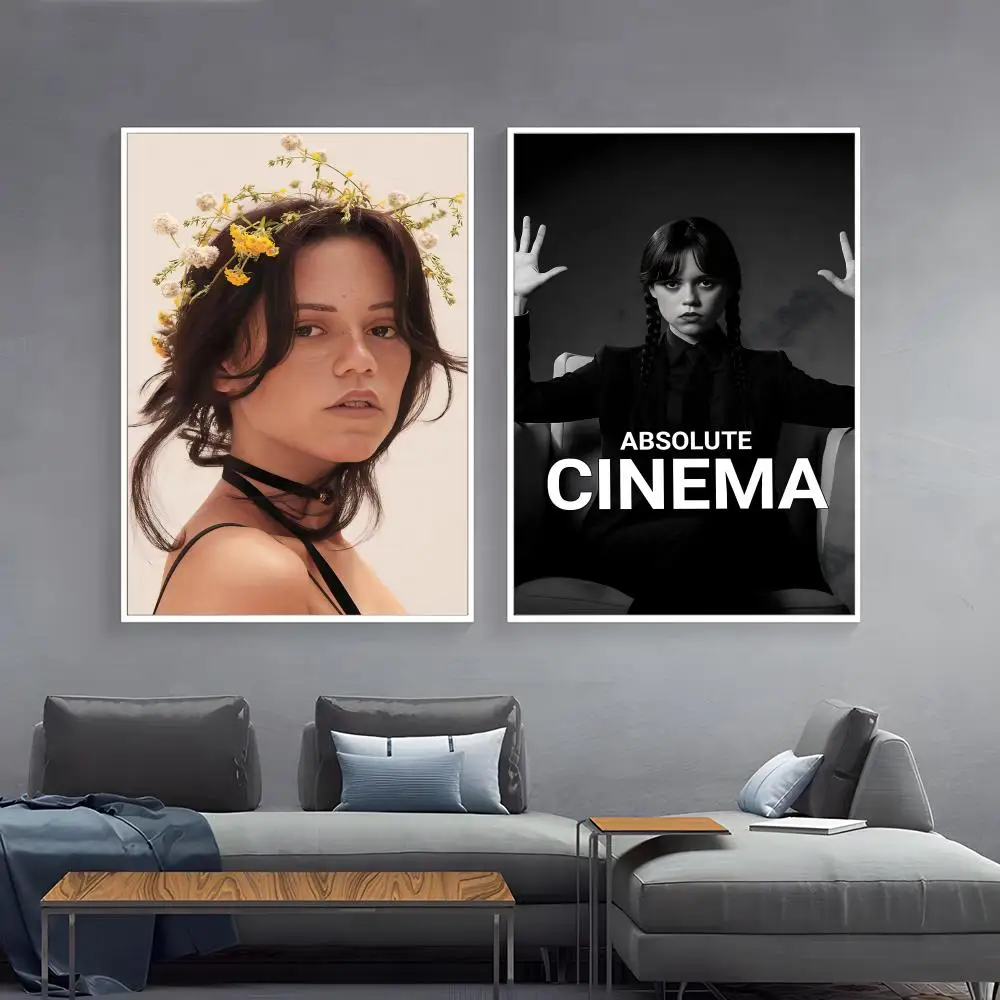 Affiche en papier imprimé de l'actrice J-Jenna Ortega, décoration artistique pour la maison, le salon, la chambre à coucher, l'entrée, le Bar, le café