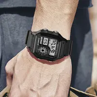 SYNOKE-Montres numériques militaires pour hommes, montre-bracelet électronique étanche, chronographe Shoous de sport 4
