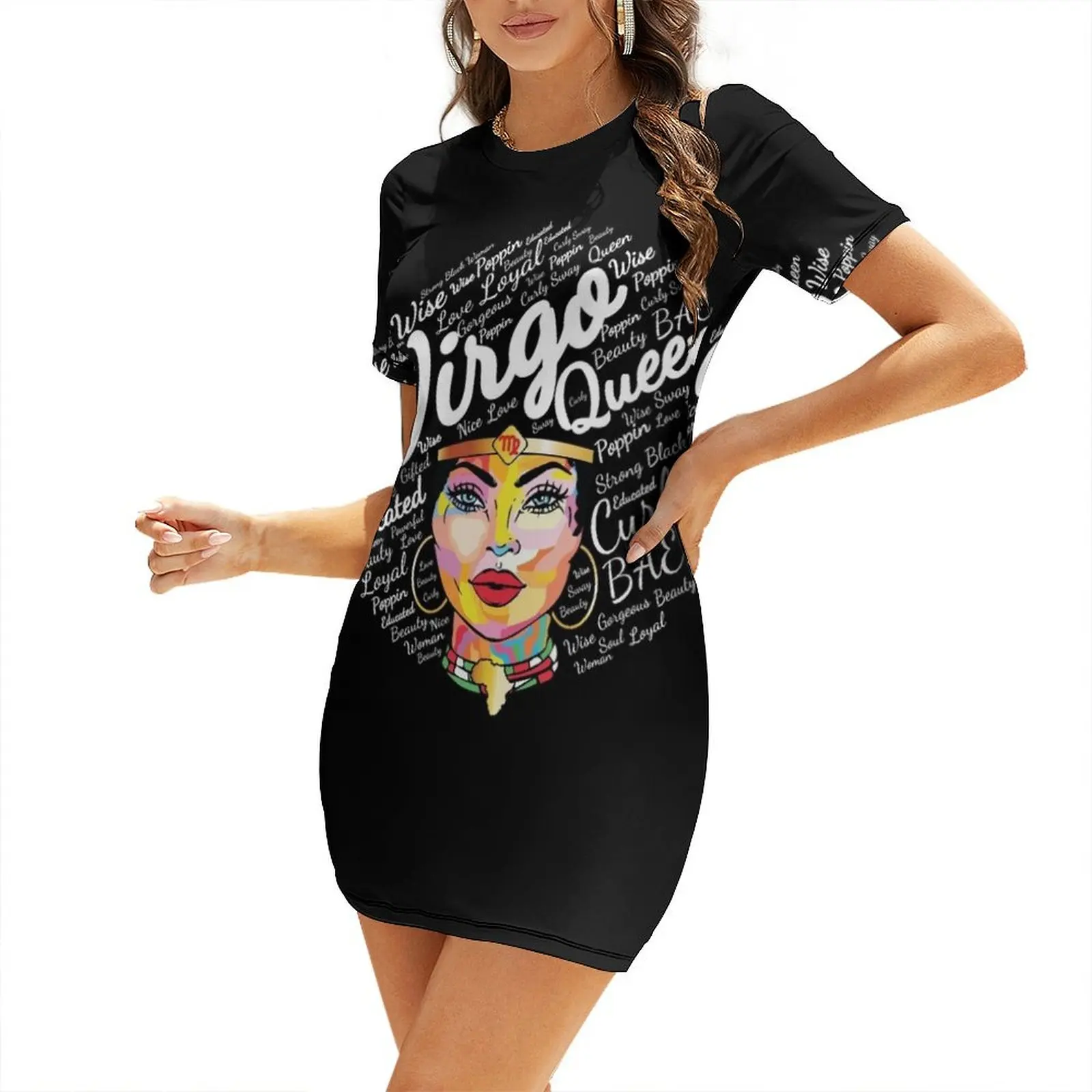 Virgo Queen Short Sleeved Dress womans clothing Woman clothing elegant dresses plus sizes Dress
