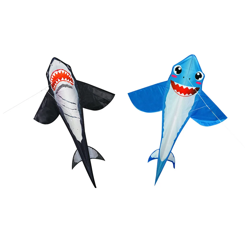 Big Shark Shaped Kite Easy To Fly Cute Animals Kite with Wire Board Primary Stunt Kite Enhance Coordination Children Gift