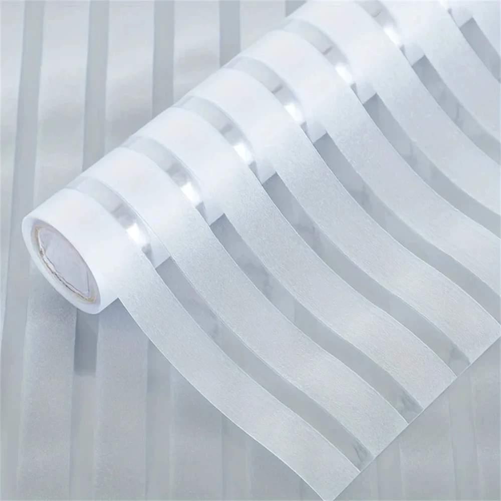 Window Privacy Film, Stripe Frosted Glass Window Film Non-Adhesive Privacy Window Film Window Blinds Window Vinyl Static Cling