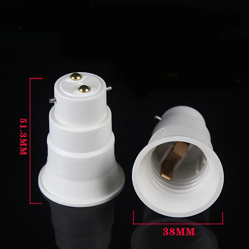 New Style 51mm Fireproof B22 To E27 Lamp Holder Converter Socket Extender Led Light Bulb Heat-resistant Lamp Holder Adapter Plug