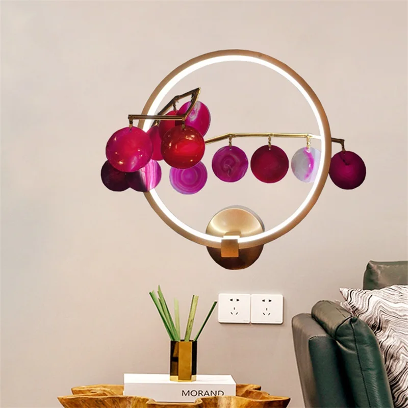 ULANI Modern Wall Lamp Round Creative Design Agate Flower Sconce LED Decorative Fixtures Corridor Lighting