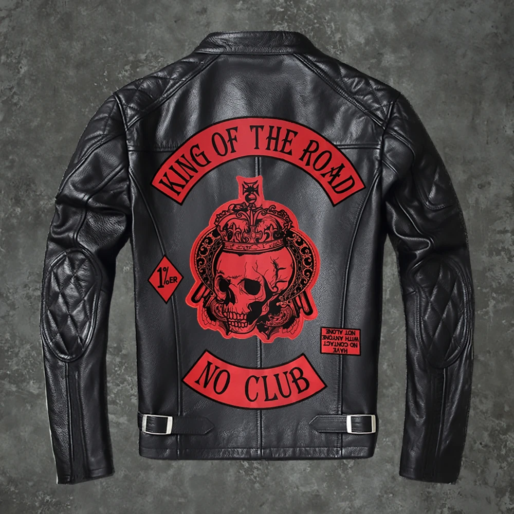 

KING OF THE ROAD NO CLUB Large Embroidery Set Patch Motorcycle Knight Personalized Leather Jacket Decorative DIY Hand Sewing