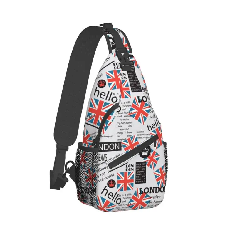 United Kingdom Flag Print Schlinge Brusttasche benutzer definierte UK London britischen Symbol Schulter Cross body Rucksack für Männer reisen Tages rucksack