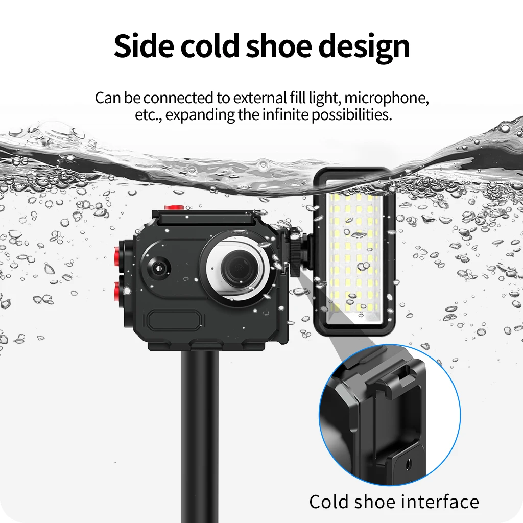 80 m wasserdichtes Gehäuse, Aluminiumkäfig, gehärtetes Glas, für Insta360 GO 3S Unterwasser-Tauchgehäuse Go3 Go3S Kamera-Schutz – Detail 12