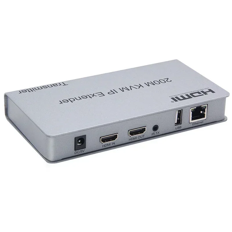 Imagem -02 - Extensor ip Hdmi de 200m Via Cabo Rj45 Cat6 Usb Kvm Hdmi Ethernet Extensor Transmissor de Vídeo Receptor Suporte Mouse e Teclado