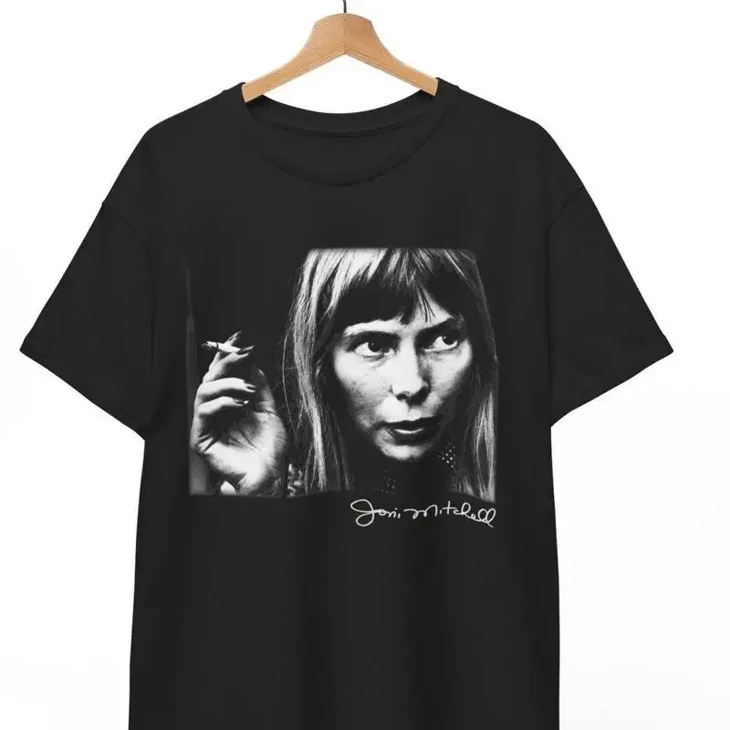 Joni Mitchell t shirt Folk Punk 70s rock band tee Size S 5XL