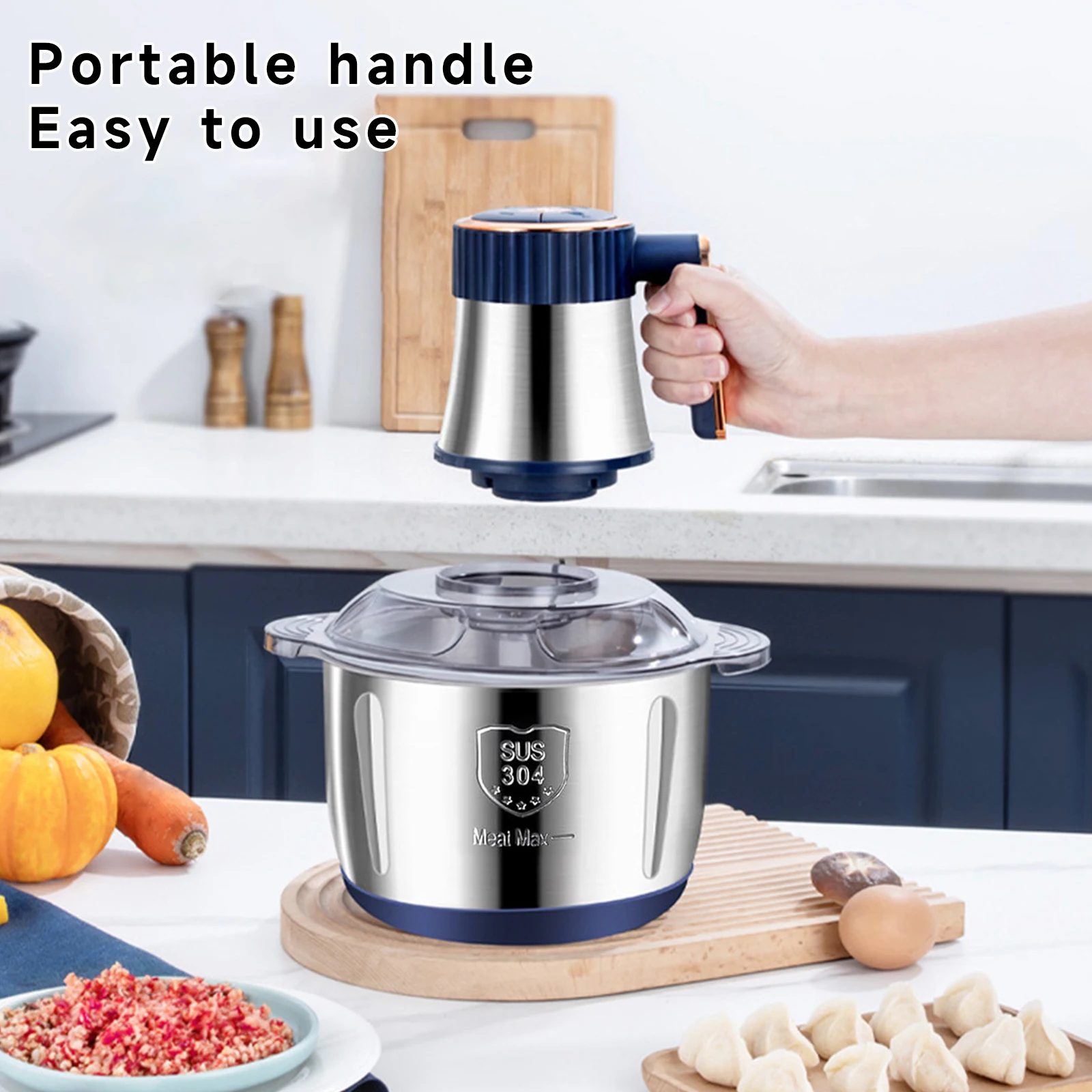 Electric Meat Grinders 5L Food Crusher Multifunctional Stainless Steel Vegetable Slicer Processor Chopper Kitchen Appliances