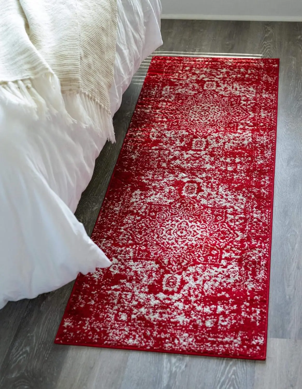 Arlington Collection Rug – 8 Ft Runner Red Medium-Pile Rug Perfect For Hallways, Entryways