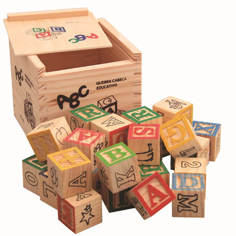 27 Stück Kinder Holz Alphabet Blöcke Buchstaben Stapeln Spielzeug Bausteine Handwerk frühes Lernen Lernspiel zeug Baby Zimmer Dekor