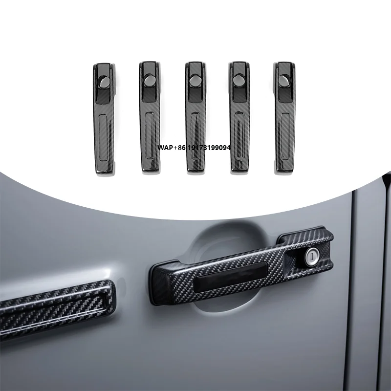 High Quality W464 Grooved Handle Cover G CLASS Replacement Dry Carbon Fiber Grooved Door Handle Cover  W464 Car Accessories