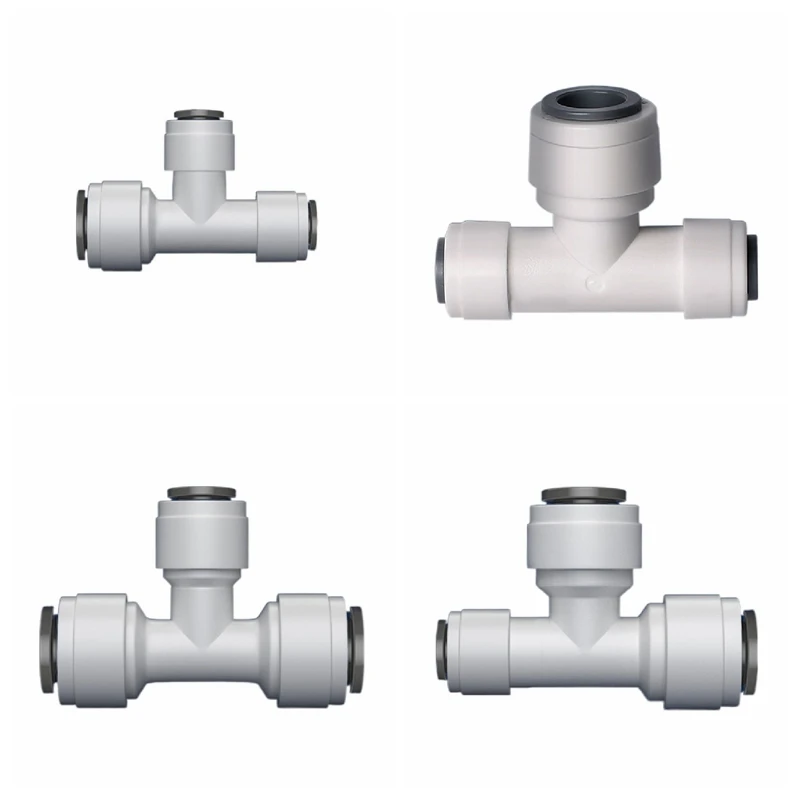 RO Water Fitting 1/4 to 3/8 Tee Type 3-Ways Quick Connection Hose PE Pipe Connector Water Filter Reverse Osmosis Parts