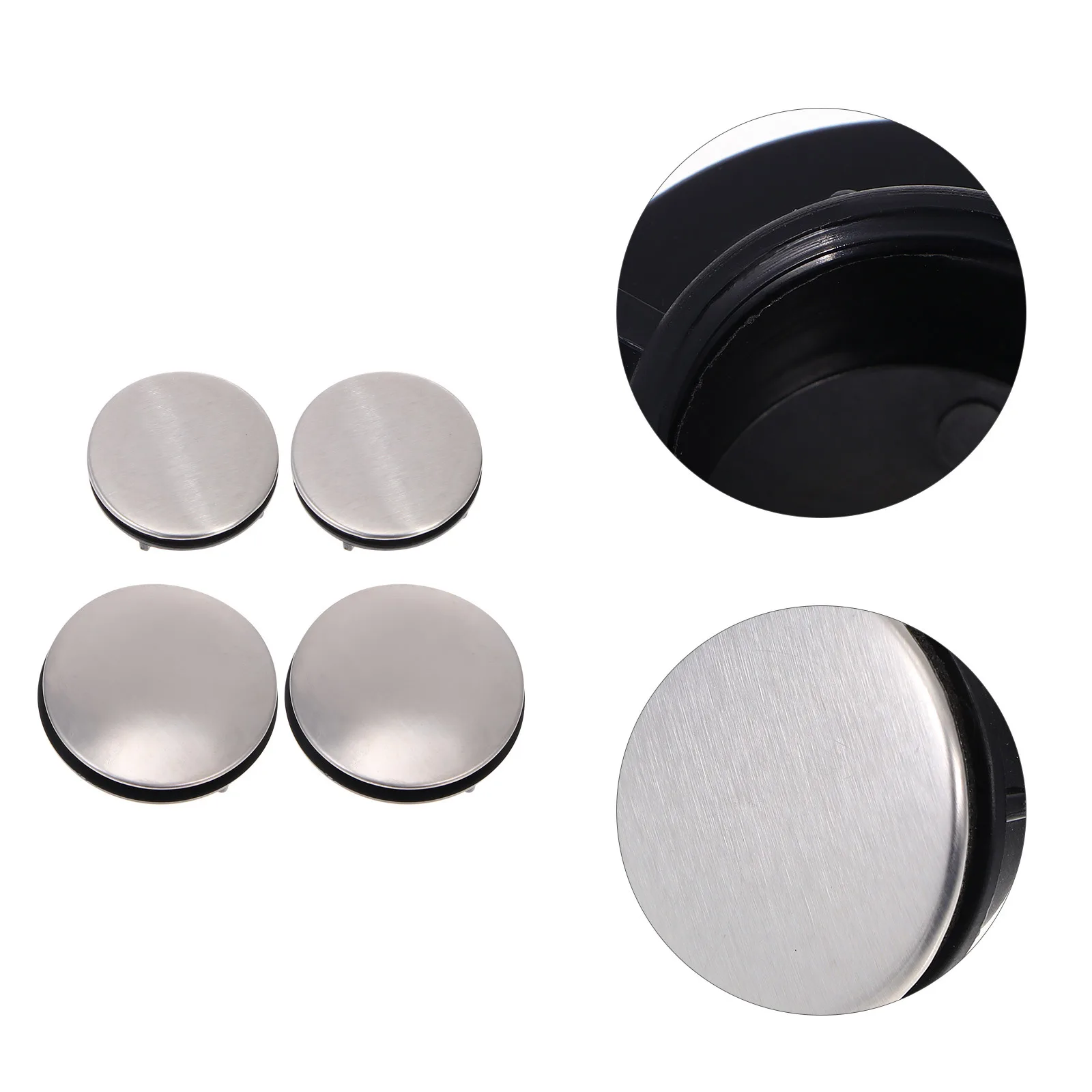 

4pcs Hole Stainless Steel Stainless Steel Accessory Kitchen Bathroom Sink Accessory For Leakage Prevention Sink Tap Hole Cover