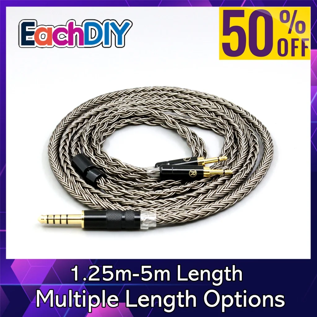 

16 Core Grey Silver plated Dual 2.5mm plug Earphone Aduio Cable For Sivga Phoenix SV021 Oriole PII Apollo Aiva Headset LN008847