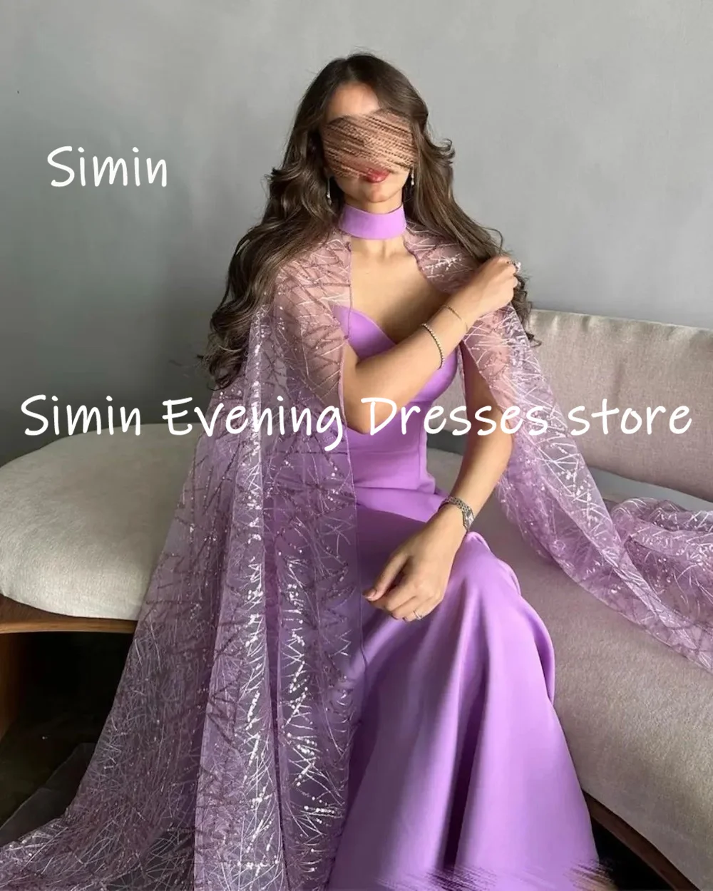 Simin Satin a-line scollo tondo Ruffle Lace abito da ballo formale alla caviglia abiti da sera eleganti per le donne 2023