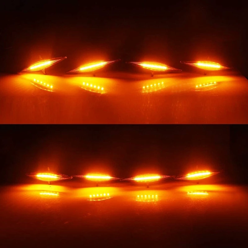 Luzes LED Grille para Toyota 4Runner TRD PRO 2014-2020, AU05, lente fumada, âmbar, 4pcs, 12V