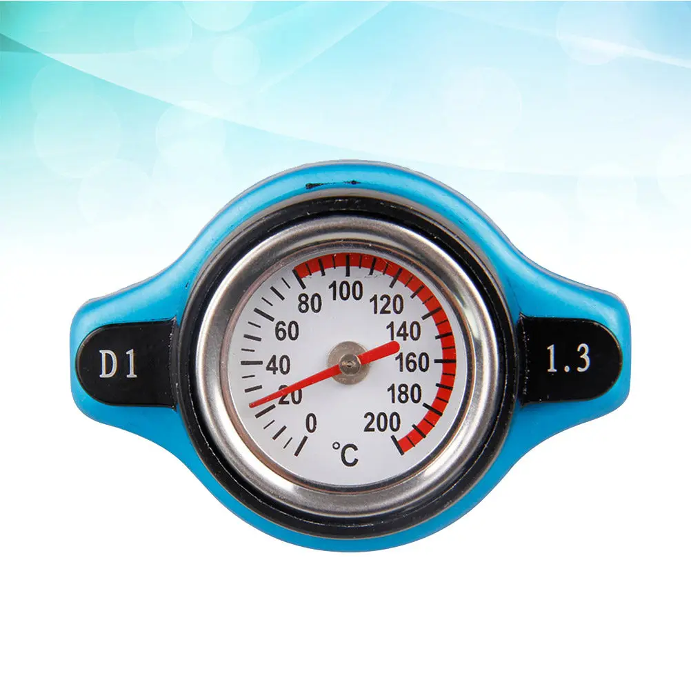 Car Water Tank Cover 1.3 Bar Water Temperature Gauge Radiator Cap Strong Seal Easy Install Dial Thermometer Temperature Meter