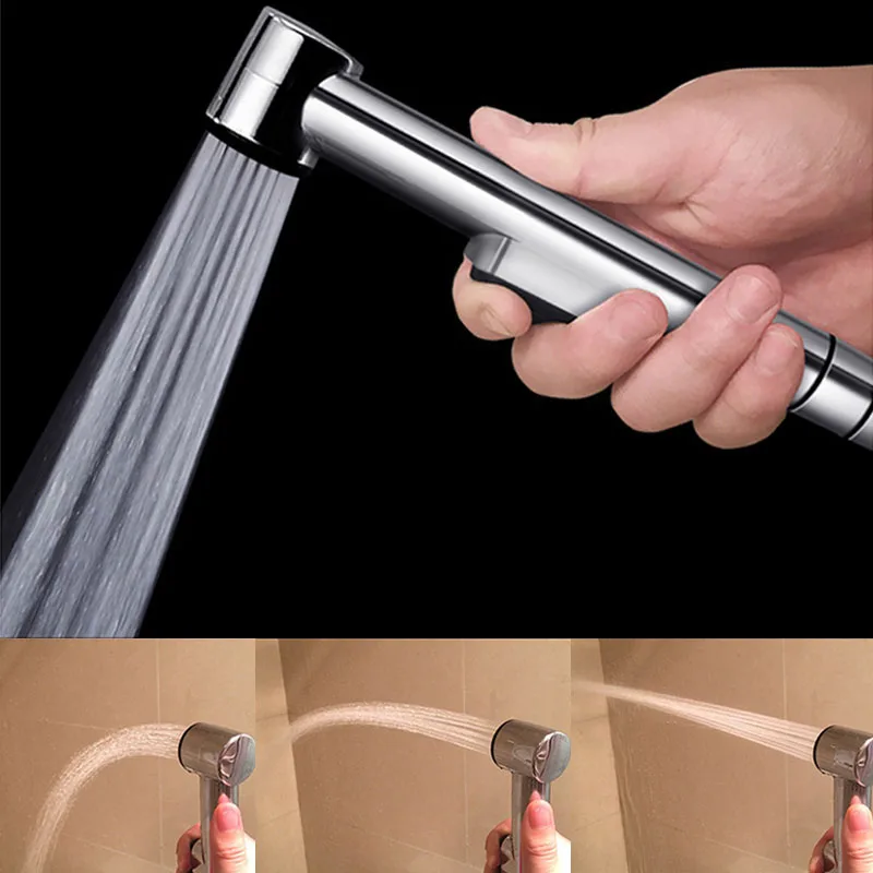 ABS press Handheld Hose Spray Shower Head hose Toilet Bidet Douche Bathroom Shower Self Cleaning Sprayer Kit water tap valve B4
